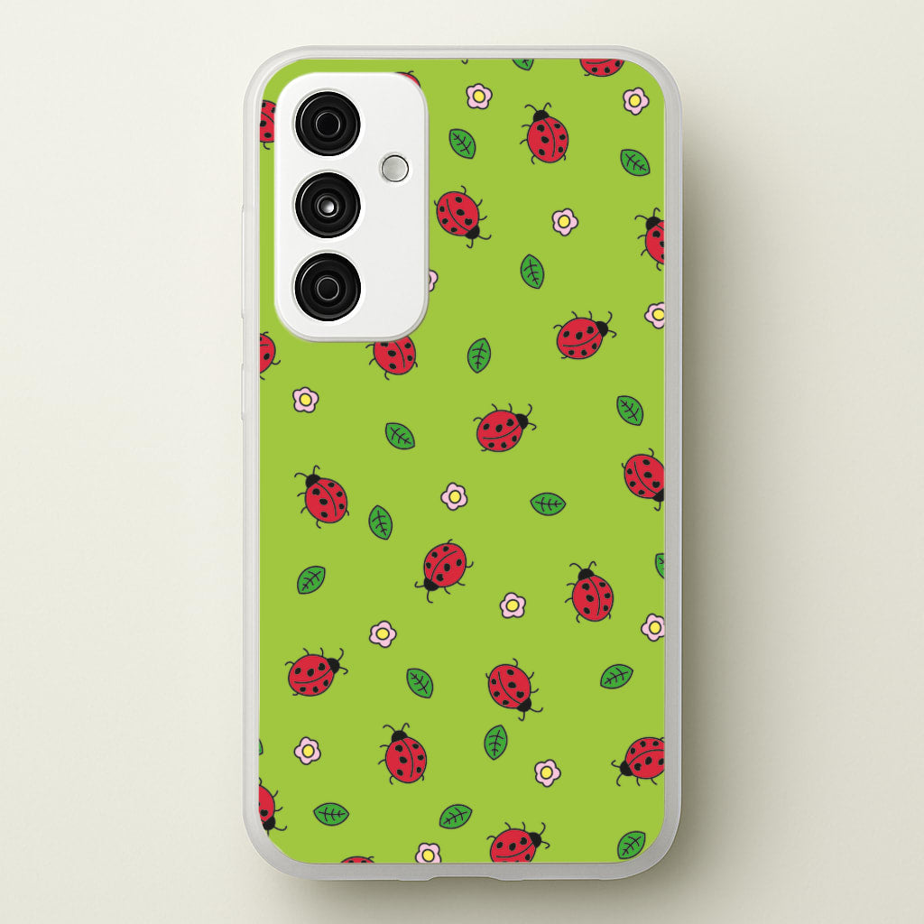 Ladybugs And Flowers - Spring Patterns  - Spring Phone Case for Galaxy A55