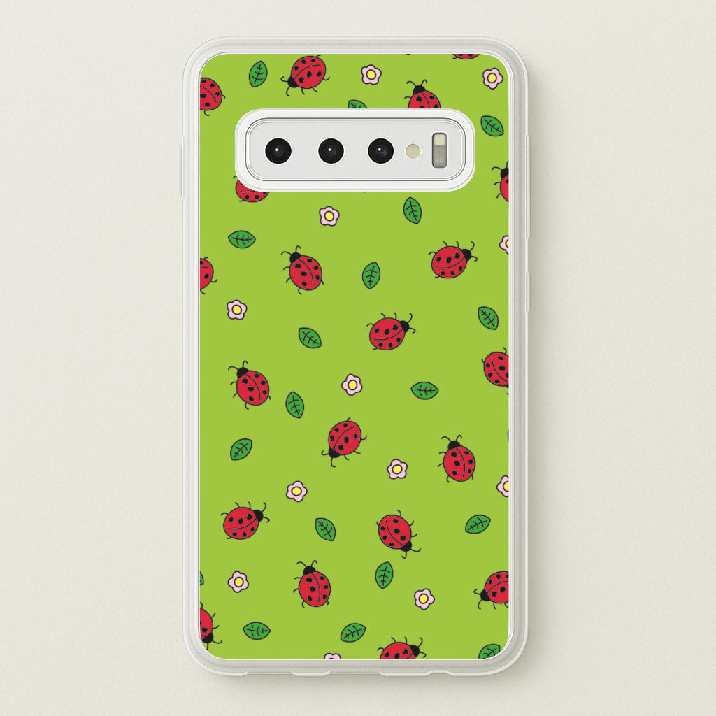 Ladybugs And Flowers - Spring Patterns  - Spring Phone Case for Galaxy S10