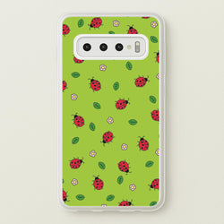 Ladybugs And Flowers - Spring Patterns  - Spring Phone Case for Galaxy S10