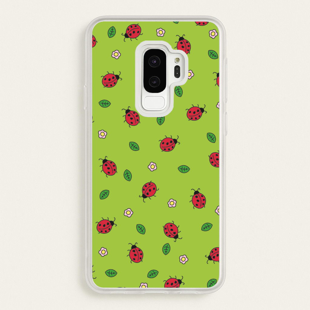 Ladybugs And Flowers - Spring Patterns  - Spring Phone Case for Galaxy S9 Plus