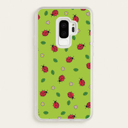 Ladybugs And Flowers - Spring Patterns  - Spring Phone Case for Galaxy S9 Plus