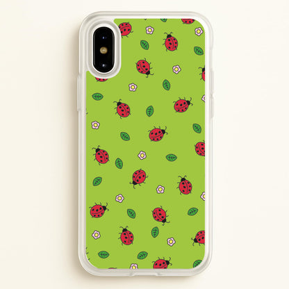 Ladybugs And Flowers - Spring Patterns  - Spring Phone Case for iPhone X / XS
