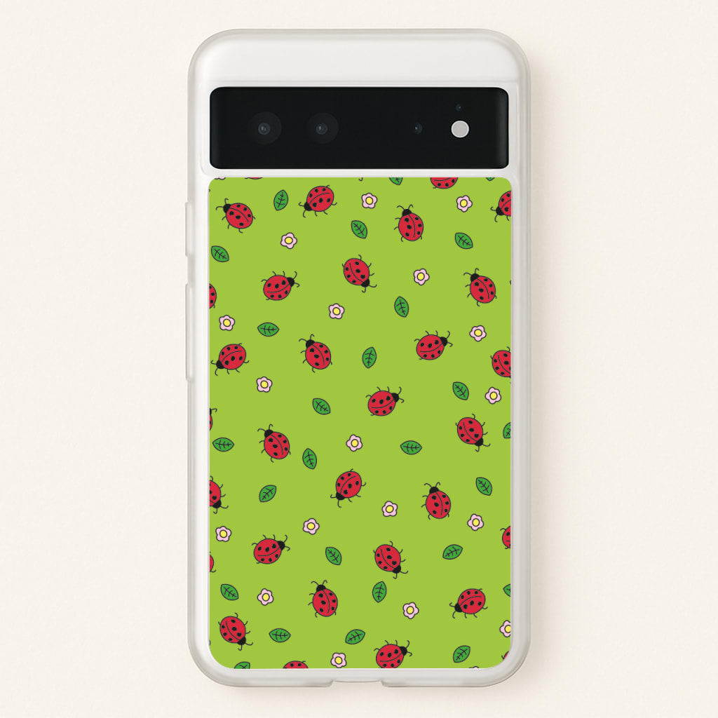 Ladybugs And Flowers - Spring Patterns  - Spring Phone Case for Google Pixel 6