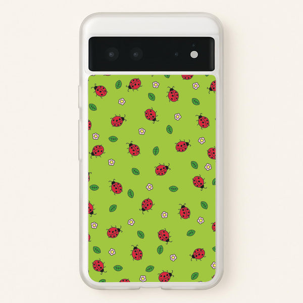 Ladybugs And Flowers - Spring Patterns  - Spring Phone Case for Google Pixel 6