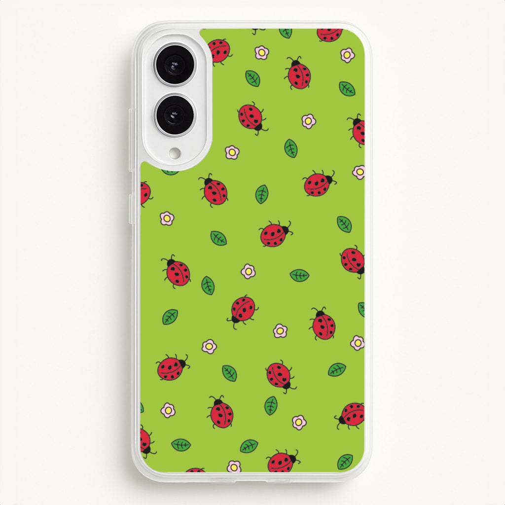 Ladybugs And Flowers - Spring Patterns  - Spring Phone Case for Galaxy S25 Edge
