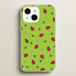 Ladybugs And Flowers - Spring Patterns  - Spring Phone Case for iPhone 14
