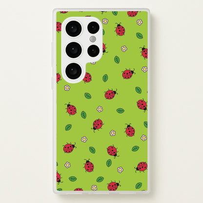 Ladybugs And Flowers - Spring Patterns  - Spring Phone Case for Galaxy S24 Ultra
