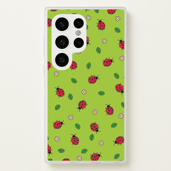 Ladybugs And Flowers - Spring Patterns  - Spring Phone Case for Galaxy S24 Ultra