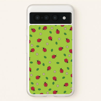 Ladybugs And Flowers - Spring Patterns  - Spring Phone Case for Google Pixel 7 Pro