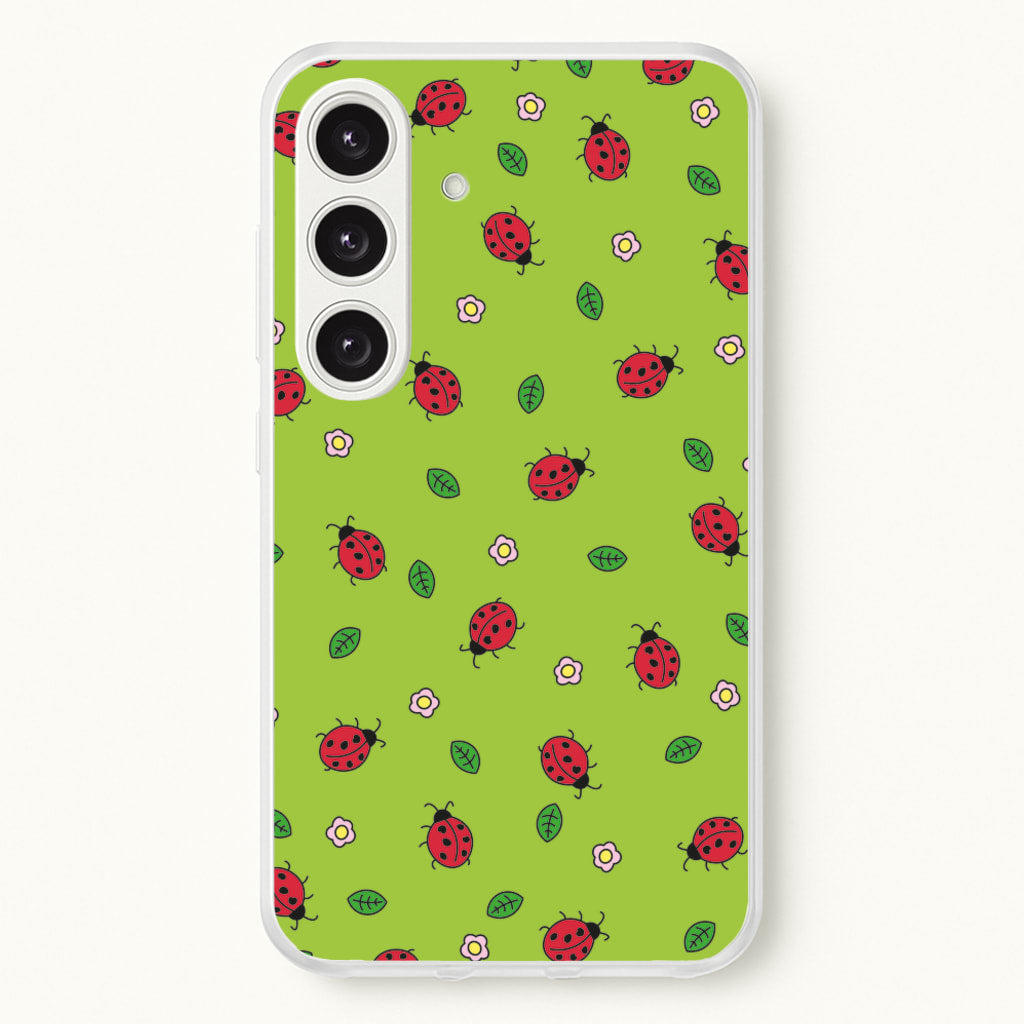 Ladybugs And Flowers - Spring Patterns  - Spring Phone Case for Galaxy S25