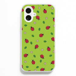 Ladybugs And Flowers - Spring Patterns  - Spring Phone Case for iPhone 16 Plus