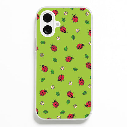 Ladybugs And Flowers - Spring Patterns  - Spring Phone Case for iPhone 16 Plus