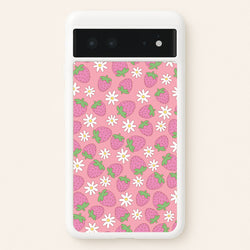 Pink Strawberries - Spring Patterns  - Spring Phone Case for Google Pixel 6