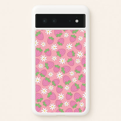 Pink Strawberries - Spring Patterns  - Spring Phone Case for Google Pixel 6