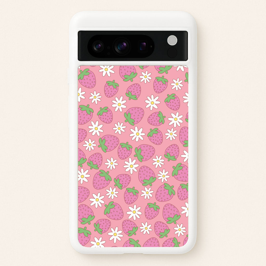 Pink Strawberries - Spring Patterns  - Spring Phone Case for Google Pixel 8 Pro