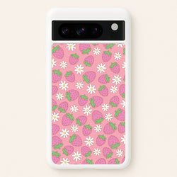 Pink Strawberries - Spring Patterns  - Spring Phone Case for Google Pixel 8 Pro