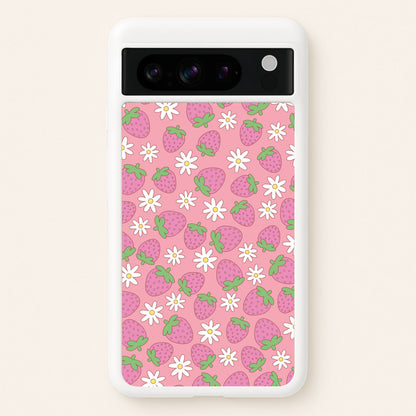 Pink Strawberries - Spring Patterns  - Spring Phone Case for Google Pixel 8 Pro