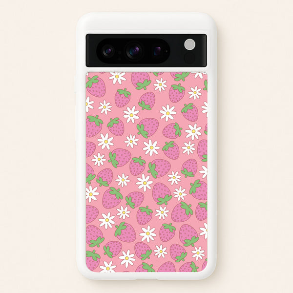 Pink Strawberries - Spring Patterns  - Spring Phone Case for Google Pixel 8 Pro