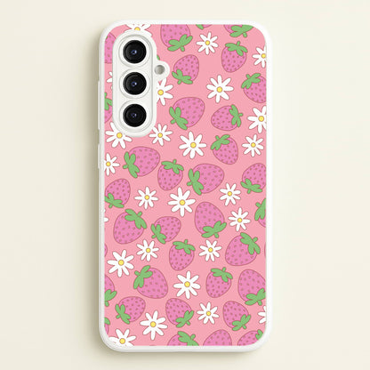 Pink Strawberries - Spring Patterns  - Spring Phone Case for Galaxy A16