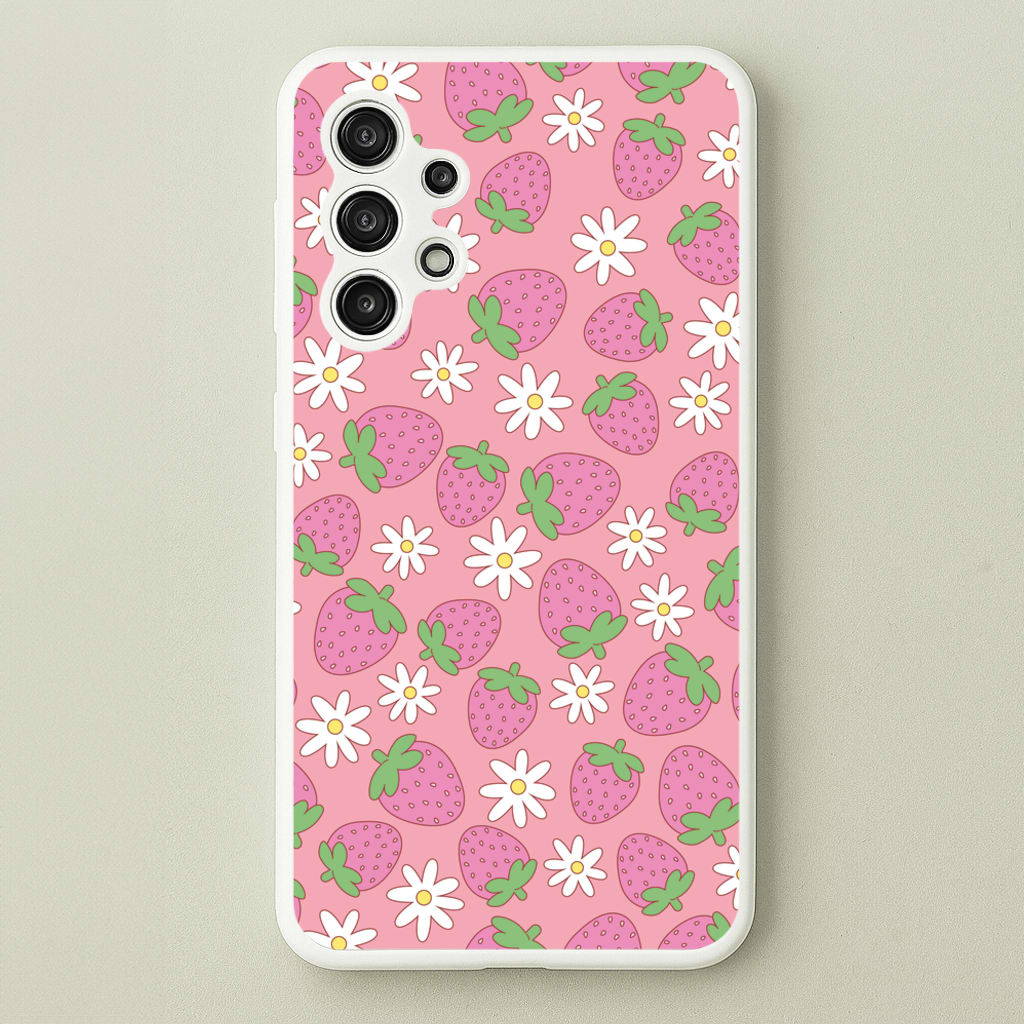 Pink Strawberries - Spring Patterns  - Spring Phone Case for Galaxy A13