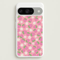 Pink Strawberries - Spring Patterns Phone Case for Google Pixel 10 / 10 Pro
