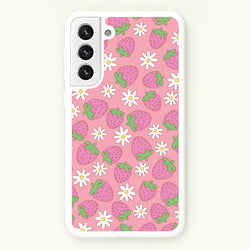 Pink Strawberries - Spring Patterns  - Spring Phone Case for Galaxy S22