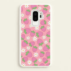 Pink Strawberries - Spring Patterns  - Spring Phone Case for Galaxy S9 Plus