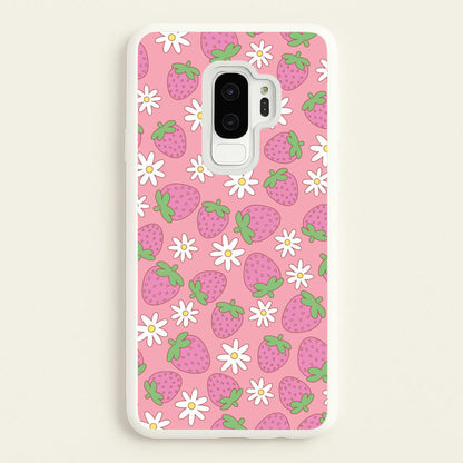 Pink Strawberries - Spring Patterns  - Spring Phone Case for Galaxy S9 Plus