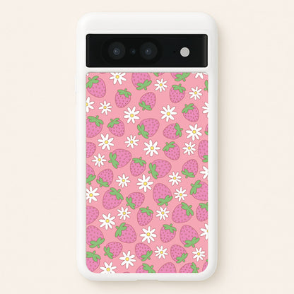 Pink Strawberries - Spring Patterns  - Spring Phone Case for Google Pixel 8
