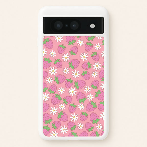 Pink Strawberries - Spring Patterns  - Spring Phone Case for Google Pixel 8