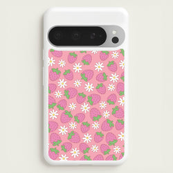 Pink Strawberries - Spring Patterns  - Spring Phone Case for Google Pixel 9 Pro XL