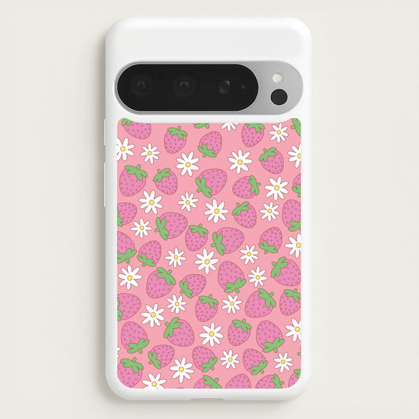 Pink Strawberries - Spring Patterns  - Spring Phone Case for Google Pixel 9 Pro XL
