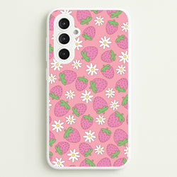 Pink Strawberries - Spring Patterns  - Spring Phone Case for Galaxy S23FE