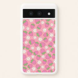 Pink Strawberries - Spring Patterns  - Spring Phone Case for Google Pixel 8a