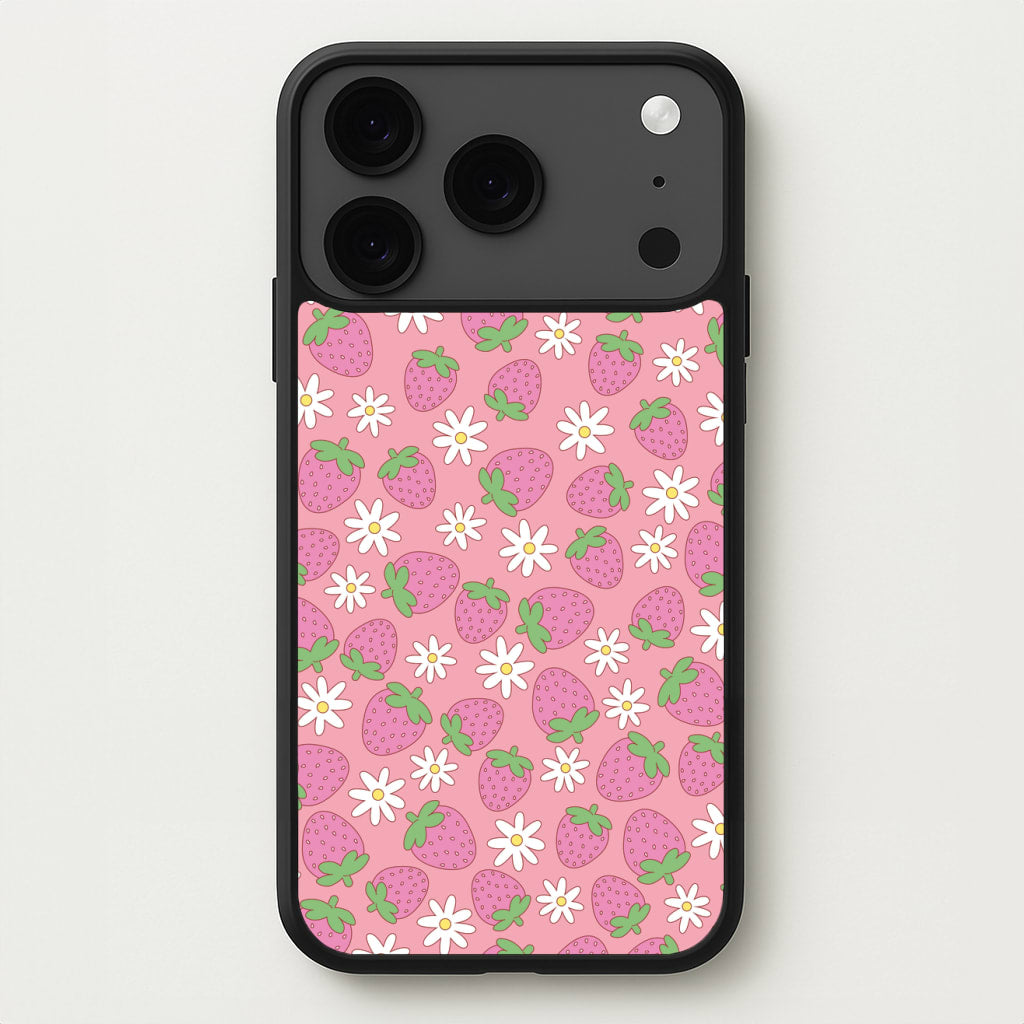 Pink Strawberries - Spring Patterns Phone Case for iPhone 17 Pro Max
