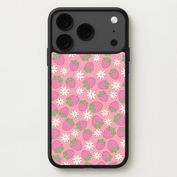 Pink Strawberries - Spring Patterns Phone Case for iPhone 17 Pro Max