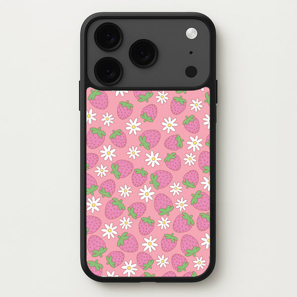 Pink Strawberries - Spring Patterns Phone Case for iPhone 17 Pro Max