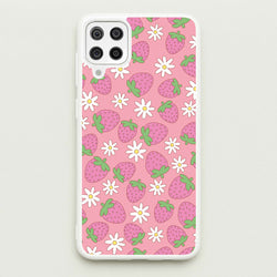 Pink Strawberries - Spring Patterns  - Spring Phone Case for Galaxy A12
