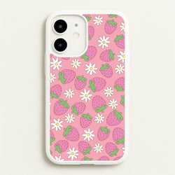 Pink Strawberries - Spring Patterns  - Spring Phone Case for iPhone 12 Mini