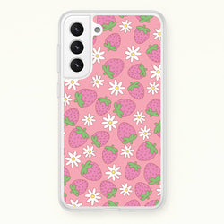 Pink Strawberries - Spring Patterns  - Spring Phone Case for Galaxy S22 Plus