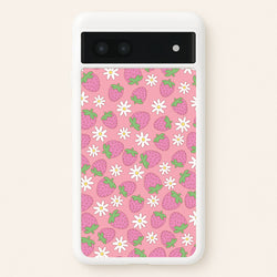Pink Strawberries - Spring Patterns  - Spring Phone Case for Google Pixel 6a
