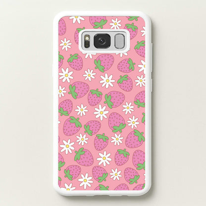 Pink Strawberries - Spring Patterns  - Spring Phone Case for Galaxy S8