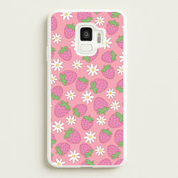 Pink Strawberries - Spring Patterns  - Spring Phone Case for Galaxy S9