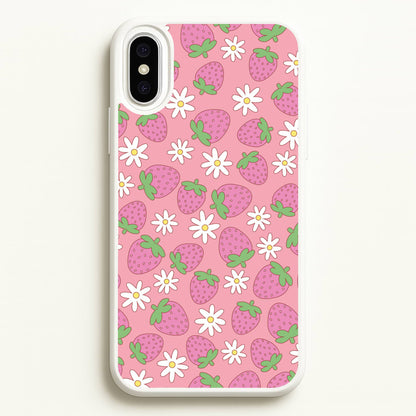 Pink Strawberries - Spring Patterns  - Spring Phone Case for iPhone XS Max