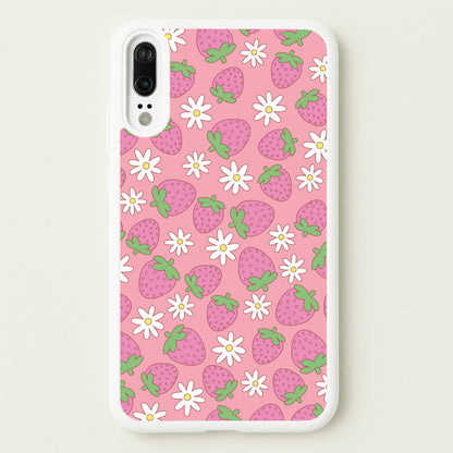 Pink Strawberries - Spring Patterns  - Spring Phone Case for Huawei P20