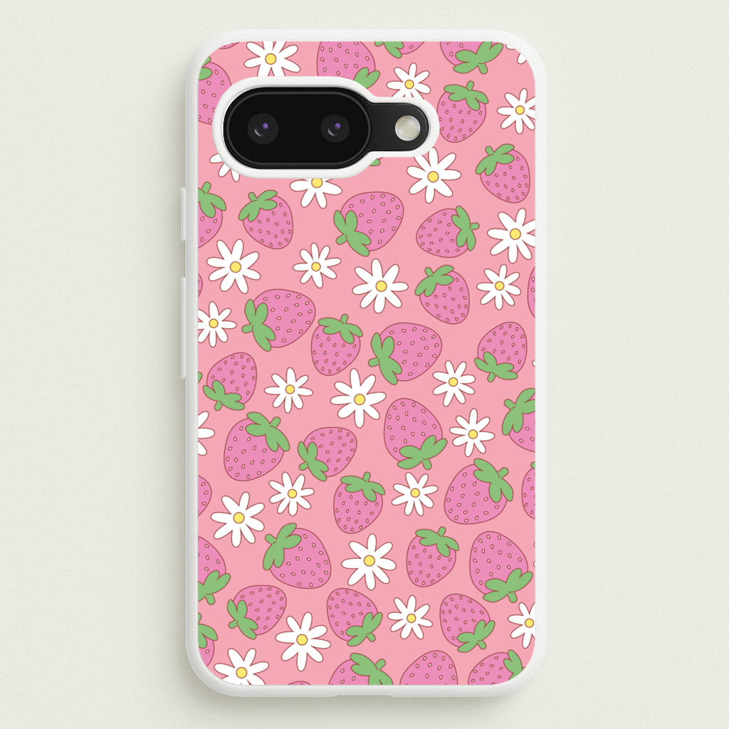 Pink Strawberries - Spring Patterns  - Spring Phone Case for Google Pixel 9a