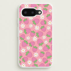 Pink Strawberries - Spring Patterns  - Spring Phone Case for Google Pixel 9a