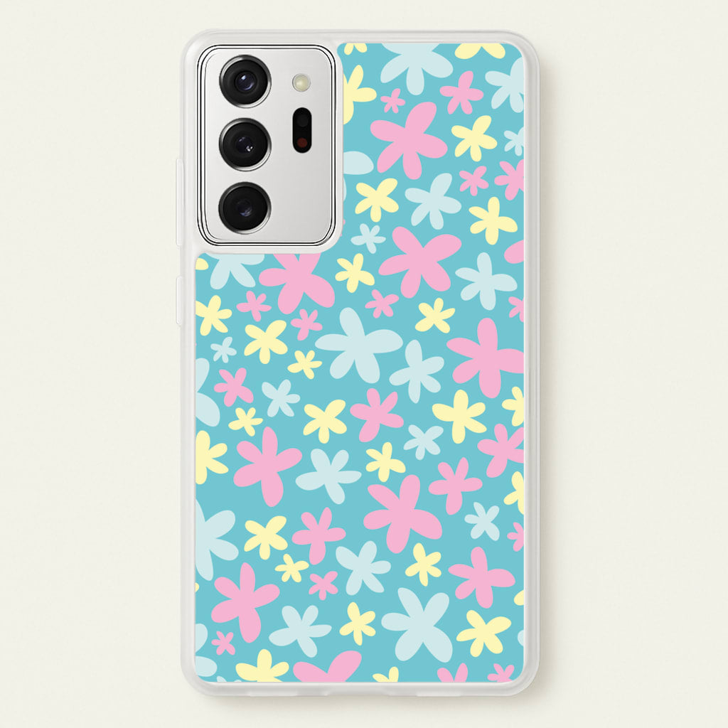 Blue, Pink And Yellow Flowers - Spring Patterns  - Spring Phone Case for Galaxy Note 20 Ultra
