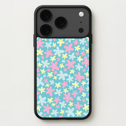 Blue, Pink And Yellow Flowers - Spring Patterns Phone Case for iPhone 17 Pro