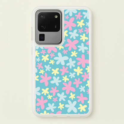 Blue, Pink And Yellow Flowers - Spring Patterns  - Spring Phone Case for Galaxy S20 Ultra
